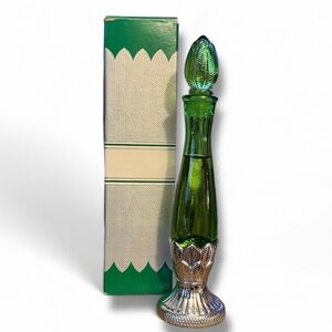 Vintage Avon 1974 Empire Green Bud Vase Moonwind cologne decanter